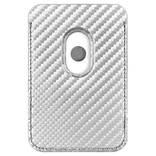 KZDOO Carbon Fiber Texture Magnetic Card Holder Cell Phone Leather Wallet - Silver - 2