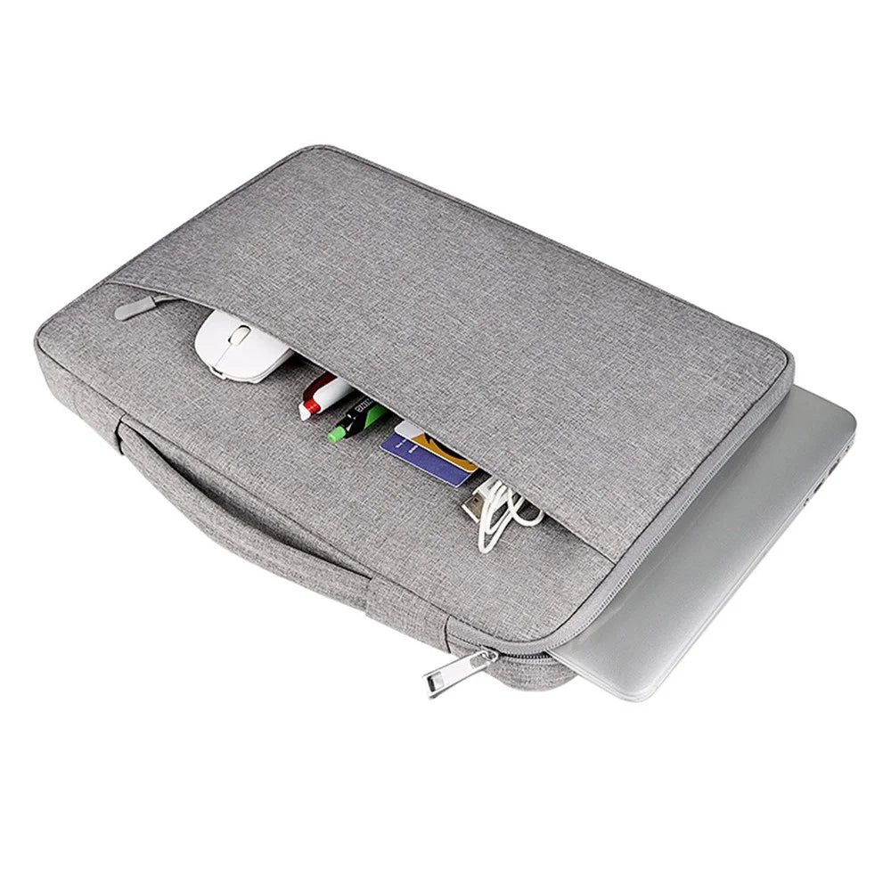 13.3 inch Notebook Laptop Sleeve Case Oxford Cloth Soft Fluffy Lining Cover Carrying Bag - Black - 4