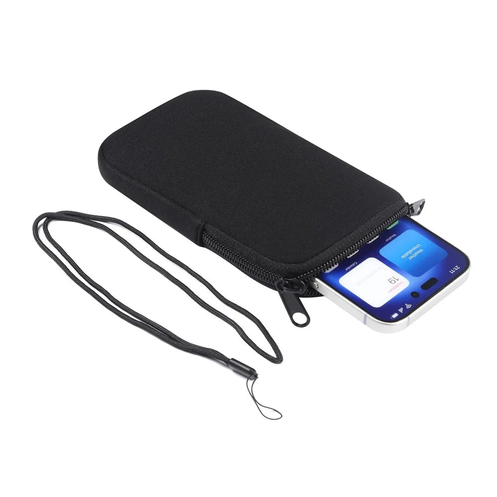 7.2-inch Phone Storage Pouch Waist Belt Backpack Hanging Nylon Phone Bag - Black - 4