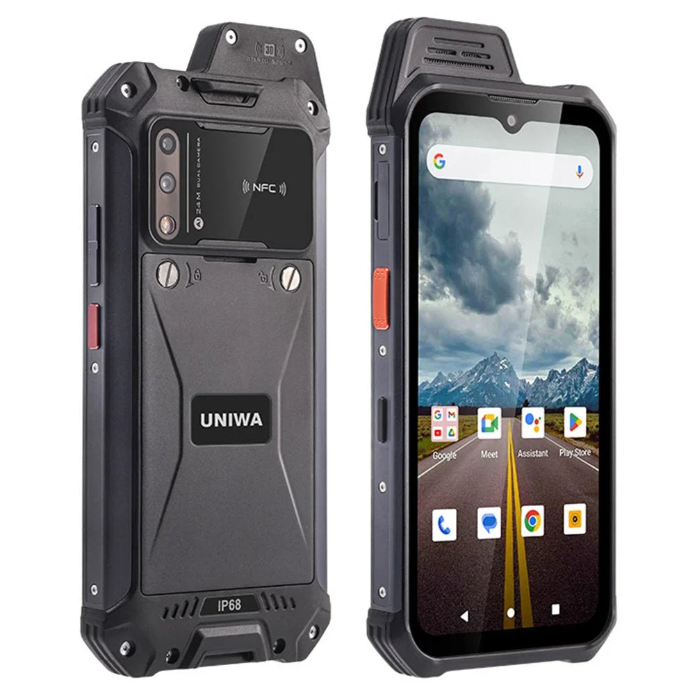 UNIWA W999 Waterproof Smartphone 8GB+128GB 6.3-Inch FHD 5000mAh Andriod Mobile Phone NFC - Black / Orange - 2