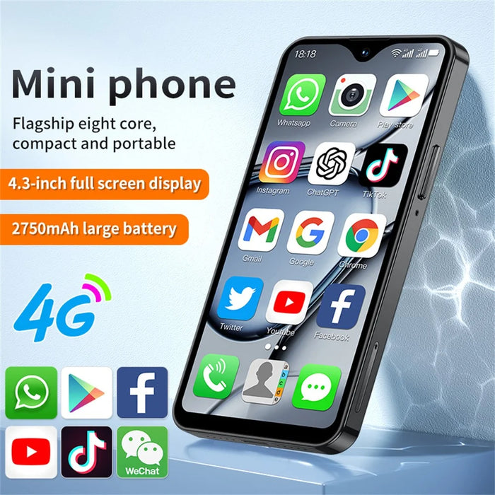 SOYES XS18 Pro Max 4G Smartphone 4.3 Inch IPS 2GB + 16GB Mobile Phone 2750mAh Android 8.1 OTG - Black - 4