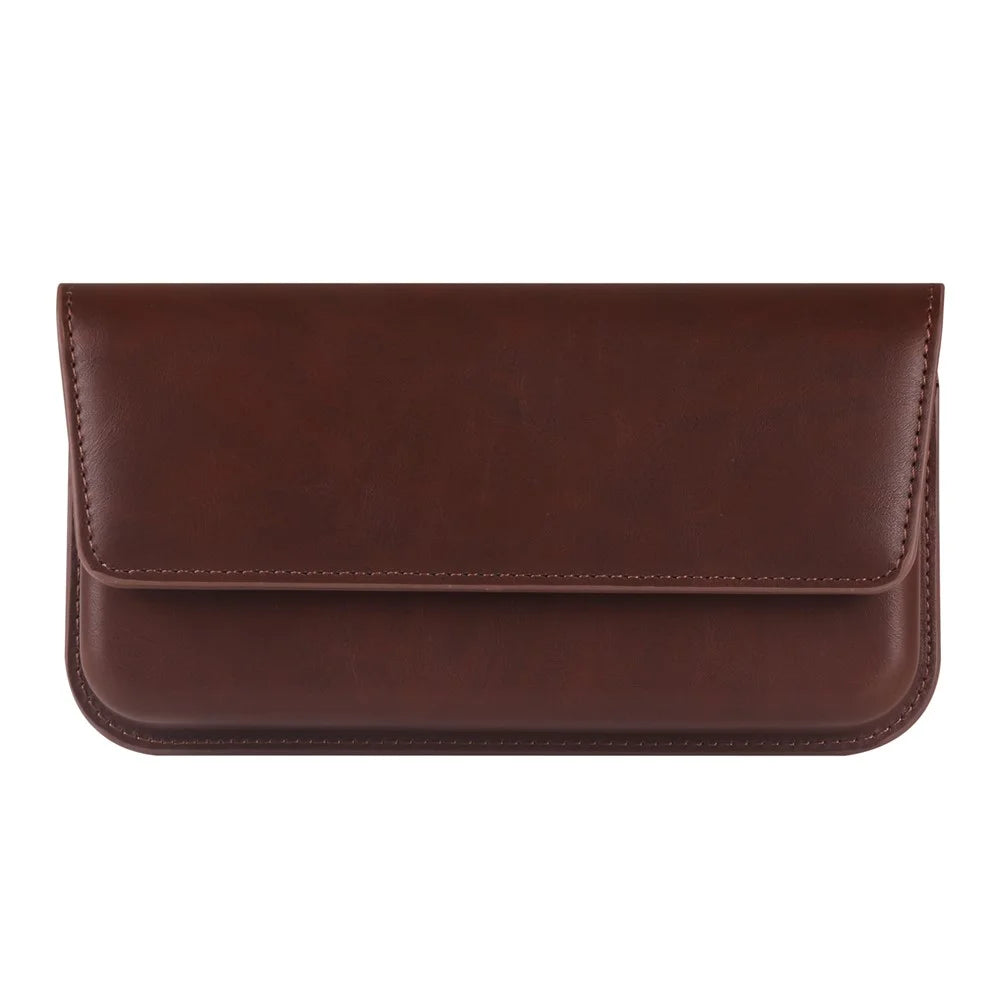 Horizontal Double Magnetic Phone Waist Bag for Universal 6.1-6.3 Inch PU Leather Belt Pouch - Coffee - 3