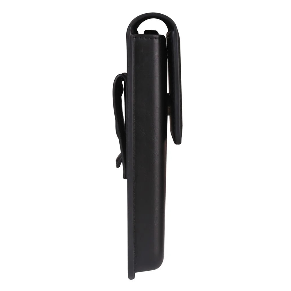 Universal Vertical Waist Pouch For Smartphones 6.7-6.9 Inch PU Leather Magnetic Closure Large Flap Design Phone Bag - Black - 7