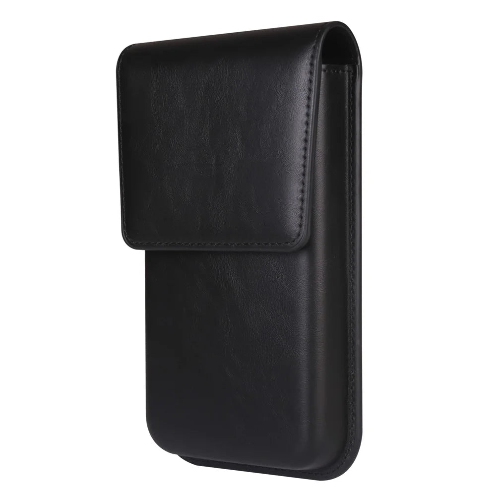 Vertical Phone Holster Belt Clip Case for Universal 6.1-6.3 Inch Waist Phone Pouch Large Flap Design - Black - 1