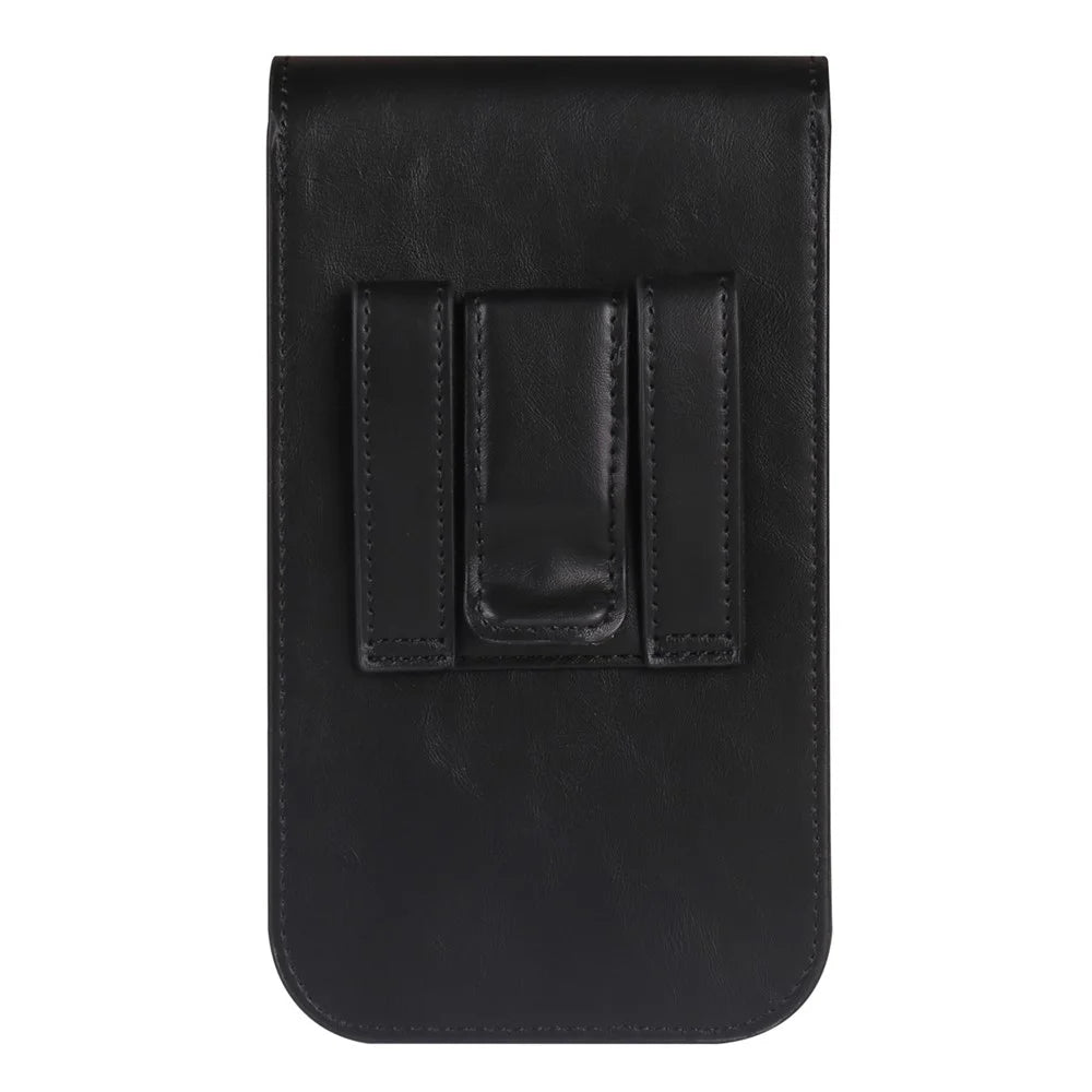 Vertical Phone Holster Belt Clip Case for Universal 6.1-6.3 Inch Waist Phone Pouch Large Flap Design - Black - 4