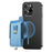 MC-W14 Magnetic Pull-Out Card Holder Large Capacity PU Leather Card Bag - Blue - 1