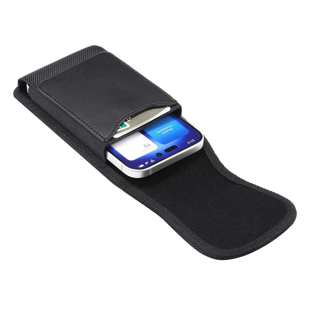 6.5 inch Phone Case Holster for Samsung Galaxy S25+ / S24+ / iPhone 8 Plus / Honor 50 , Magnetic Oxford Fabric Belt Clip Waist Bag with Card Slot - 4