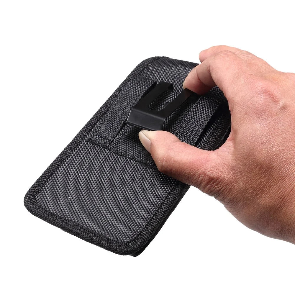6.5 inch Phone Case Holster for Samsung Galaxy S25+ / S24+ / iPhone 8 Plus / Honor 50 , Magnetic Oxford Fabric Belt Clip Waist Bag with Card Slot - 5