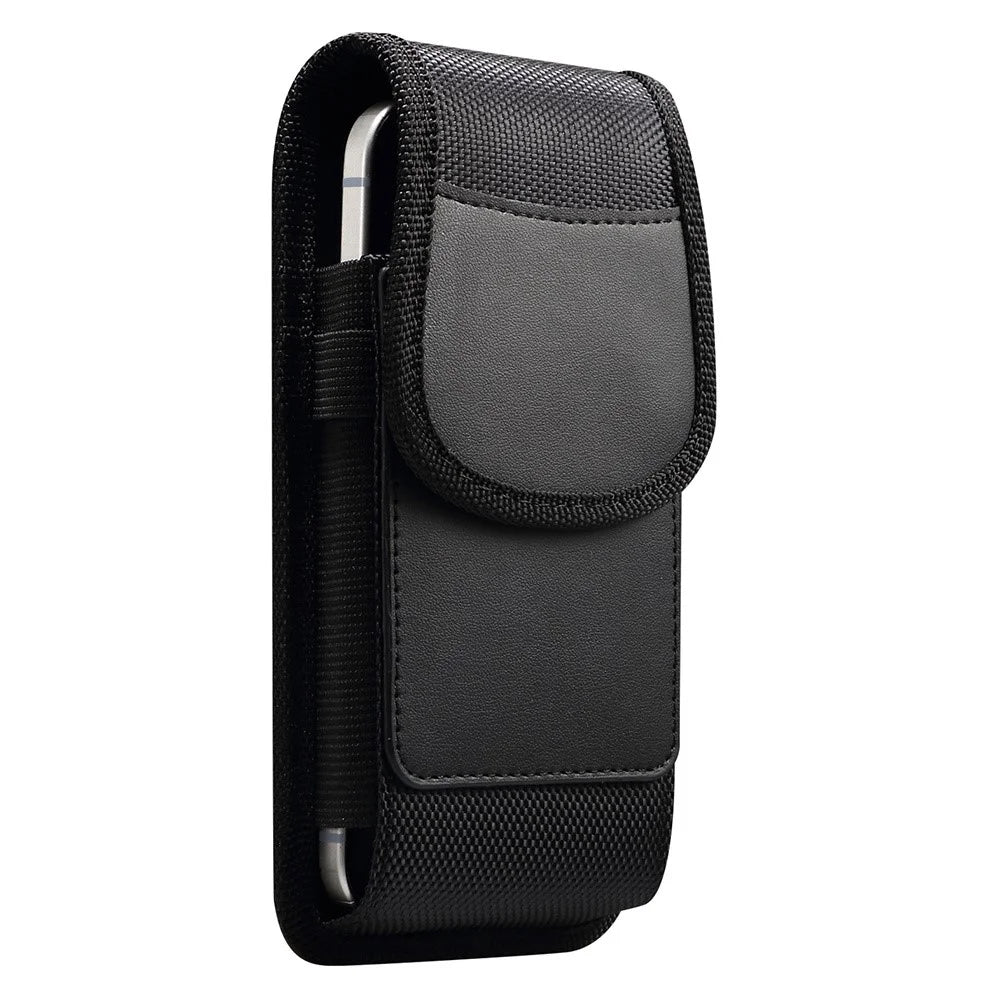6.7 / 6.9 inch Phone Case Holster for iPhone 17 Pro Max / 16 Plus / 16 Pro Max / Samsung Galaxy S26 Ultra / S25 Ultra Magnetic Oxford Fabric Belt Clip Waist Bag with Card Slot - 1
