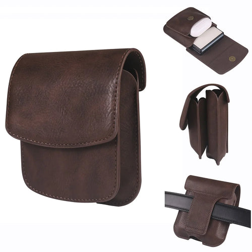 Foldable Waist Bag for Samsung Galaxy Z Flip7 FE 5G / Z Flip6 5G / AirPods 4 , Dual Compartment Compact Belt Pouch Phone Earbuds Holder - Coffee - 1