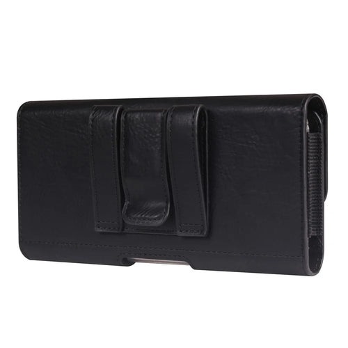 6.1 - 6.3 inch Waist Bag for iPhone 17e / 16e / 16 Pro / Samsung Galaxy S25 Horizontal Elastic Phone Holster with Card Slot - Black - 1
