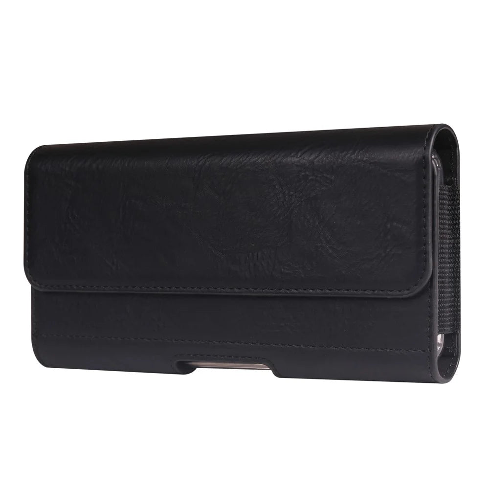 6.5 inch Waist Bag for Samsung Galaxy S25+ / iPhone 8 Plus / 7 Plus Horizontal Elastic Phone Holster with Card Slot - Black - 1