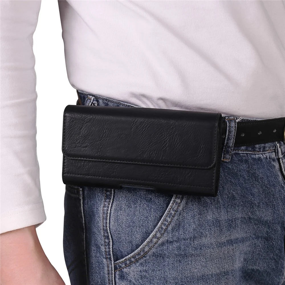 6.5 inch Waist Bag for Samsung Galaxy S25+ / iPhone 8 Plus / 7 Plus Horizontal Elastic Phone Holster with Card Slot - Black - 3