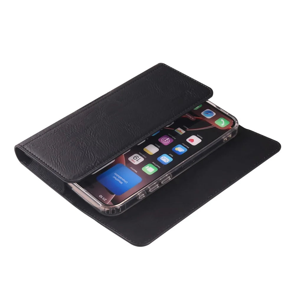 6.5 inch Waist Bag for Samsung Galaxy S25+ / iPhone 8 Plus / 7 Plus Horizontal Elastic Phone Holster with Card Slot - Black - 4