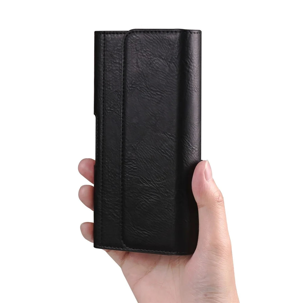 6.5 inch Waist Bag for Samsung Galaxy S25+ / iPhone 8 Plus / 7 Plus Horizontal Elastic Phone Holster with Card Slot - Black - 6