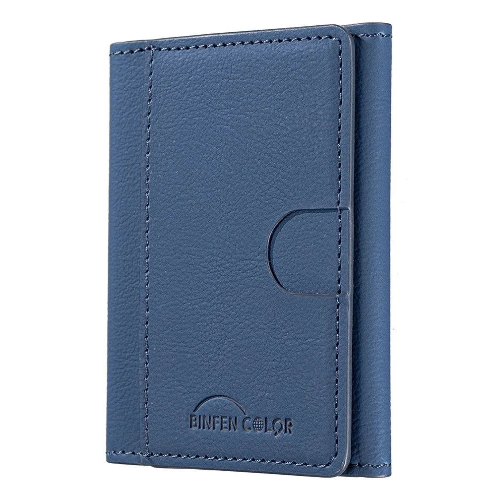 BINFEN COLOR BFK19 Magnetic Phone Card Holder Kickstand Slim Matte Card Bag Horizontal - Blue - 1