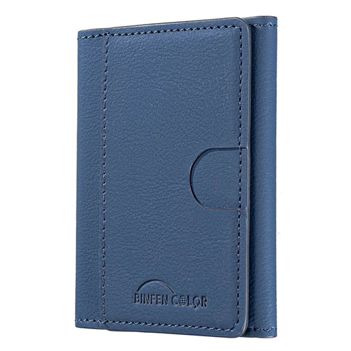 BINFEN COLOR BFK19 Magnetic Phone Card Holder Kickstand Slim Matte Card Bag Horizontal - Blue - 1