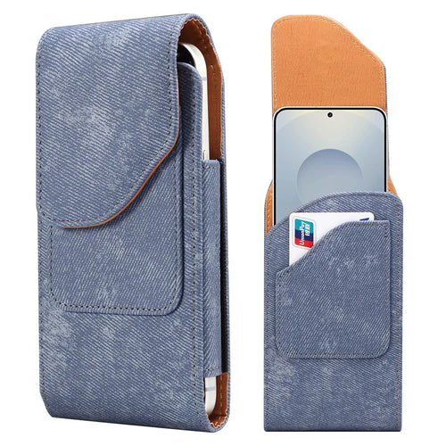 6.5 inch Phone Case Holster for Samsung Galaxy S26+ / S25+ / S24+ / iPhone Air / 11 Pro Max / Huawei Mate 40 PU Leather Belt Clip Waist Bag - Blue - 1