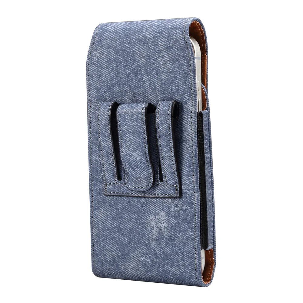 6.5 inch Phone Case Holster for Samsung Galaxy S26+ / S25+ / S24+ / iPhone Air / 11 Pro Max / Huawei Mate 40 PU Leather Belt Clip Waist Bag - Blue - 2