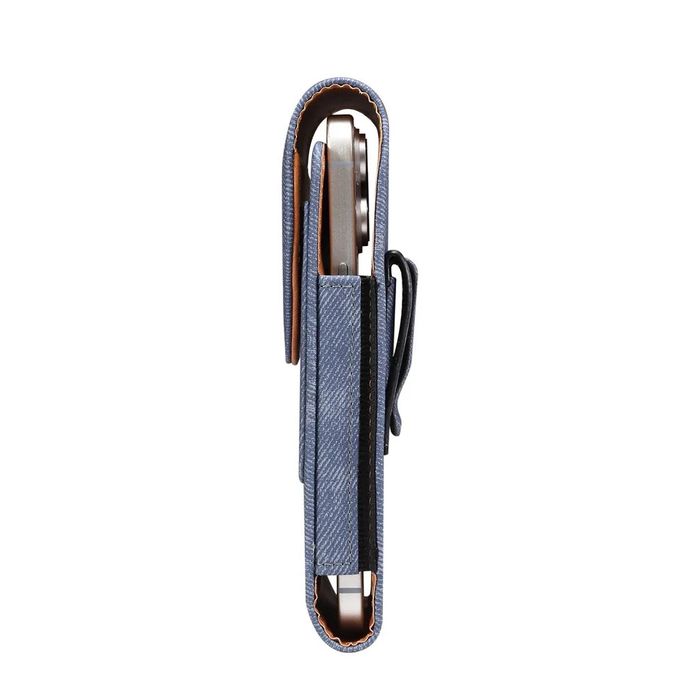 6.5 inch Phone Case Holster for Samsung Galaxy S26+ / S25+ / S24+ / iPhone Air / 11 Pro Max / Huawei Mate 40 PU Leather Belt Clip Waist Bag - Blue - 5