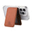 MC-W28 Ultra Thin Magnetic Card Holder for Phone Back RFID Blocking Twill Pattern Kickstand Card Case - Brown - 2