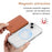 MC-W28 Ultra Thin Magnetic Card Holder for Phone Back RFID Blocking Twill Pattern Kickstand Card Case - Brown - 4