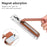 MC-W28 Ultra Thin Magnetic Card Holder for Phone Back RFID Blocking Twill Pattern Kickstand Card Case - Brown - 5
