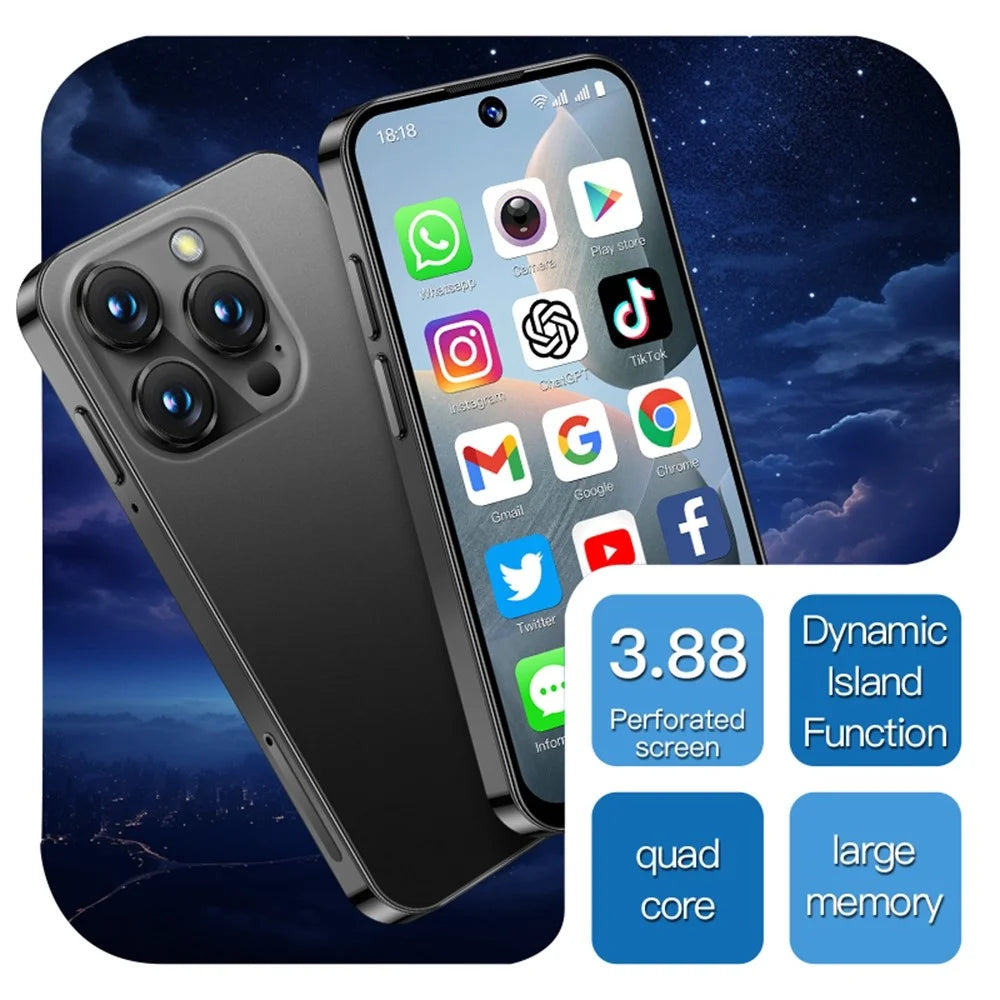SOYES XS19 Smartphone 3.88 inch 2GB + 16GB Android 10 3G Network Mini Phone - Black - 3