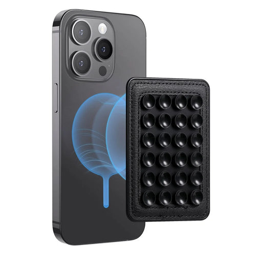 MC-W18 Magnetic Phone Back Stand Silicone Suction Cup Phone Mount - Black - 1