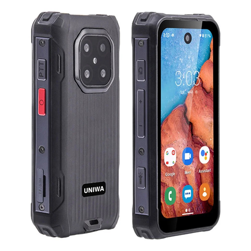 UNIWA R4002 Android 12 4G Smartphone 6GB + 128GB 3.88 Inch Rugged Triple Protection Mini Phone - Black - 1