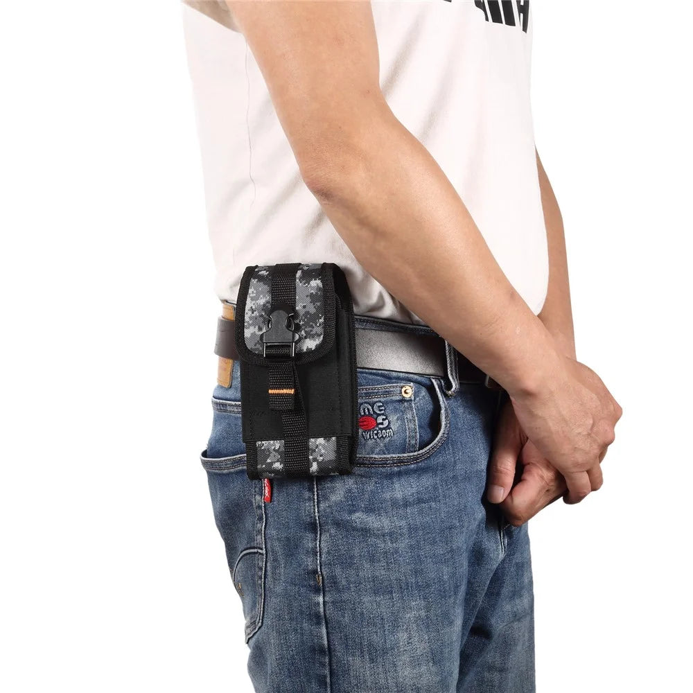 Universal Phone Pouch for iPhone 17 Pro / 17 / 16 / Samsung Galaxy S26 / S25+ 5.5-6.5 Inch Phone Waist Belt Clip Holster - Black - 5