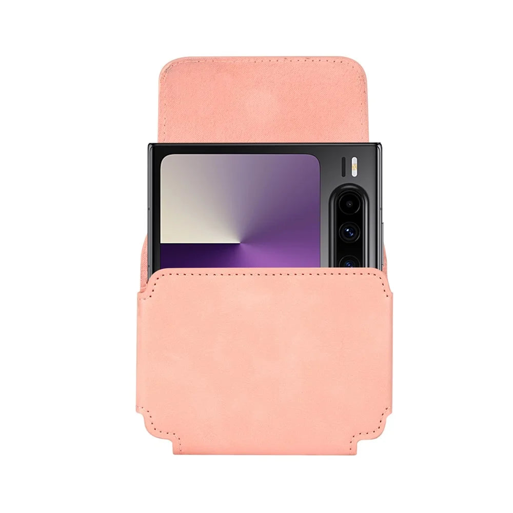 Foldable Smartphone Universal Phone Pouch For Huawei Pura X Phone Waist Belt Clip Holster - Pink - 6