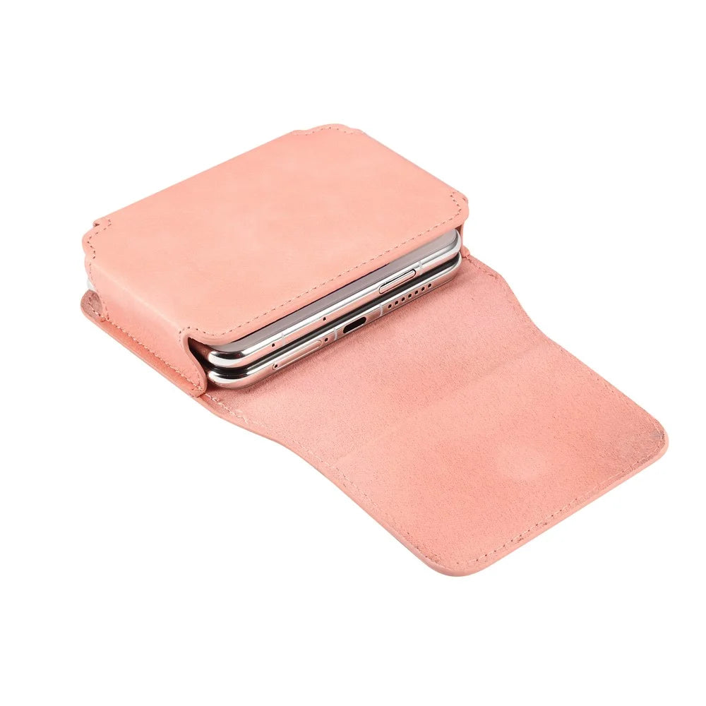 Foldable Smartphone Universal Phone Pouch For Huawei Pura X Phone Waist Belt Clip Holster - Pink - 7