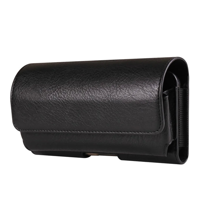 For 6.7 - 6.9 inch Phone Belt Holder Case Universal Waist Pack with Eyeglass Holder Elastic Band - Black - 1