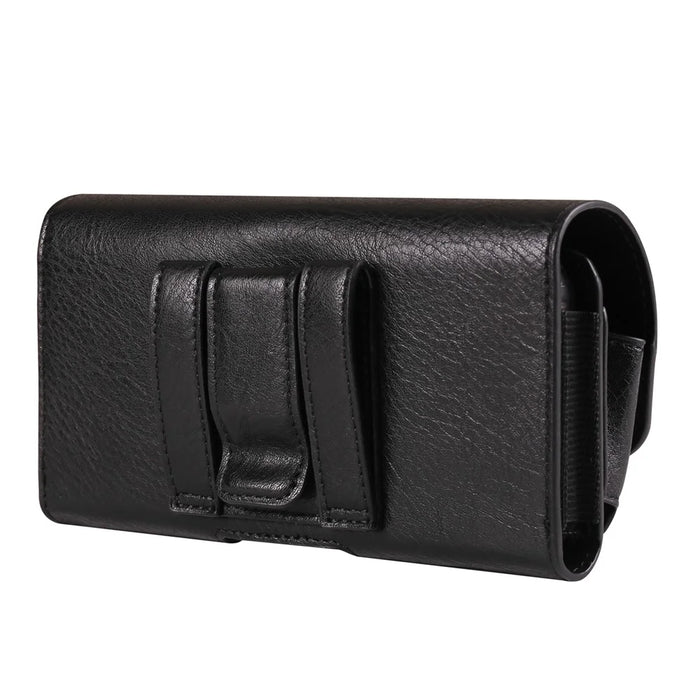 For 6.7 - 6.9 inch Phone Belt Holder Case Universal Waist Pack with Eyeglass Holder Elastic Band - Black - 2