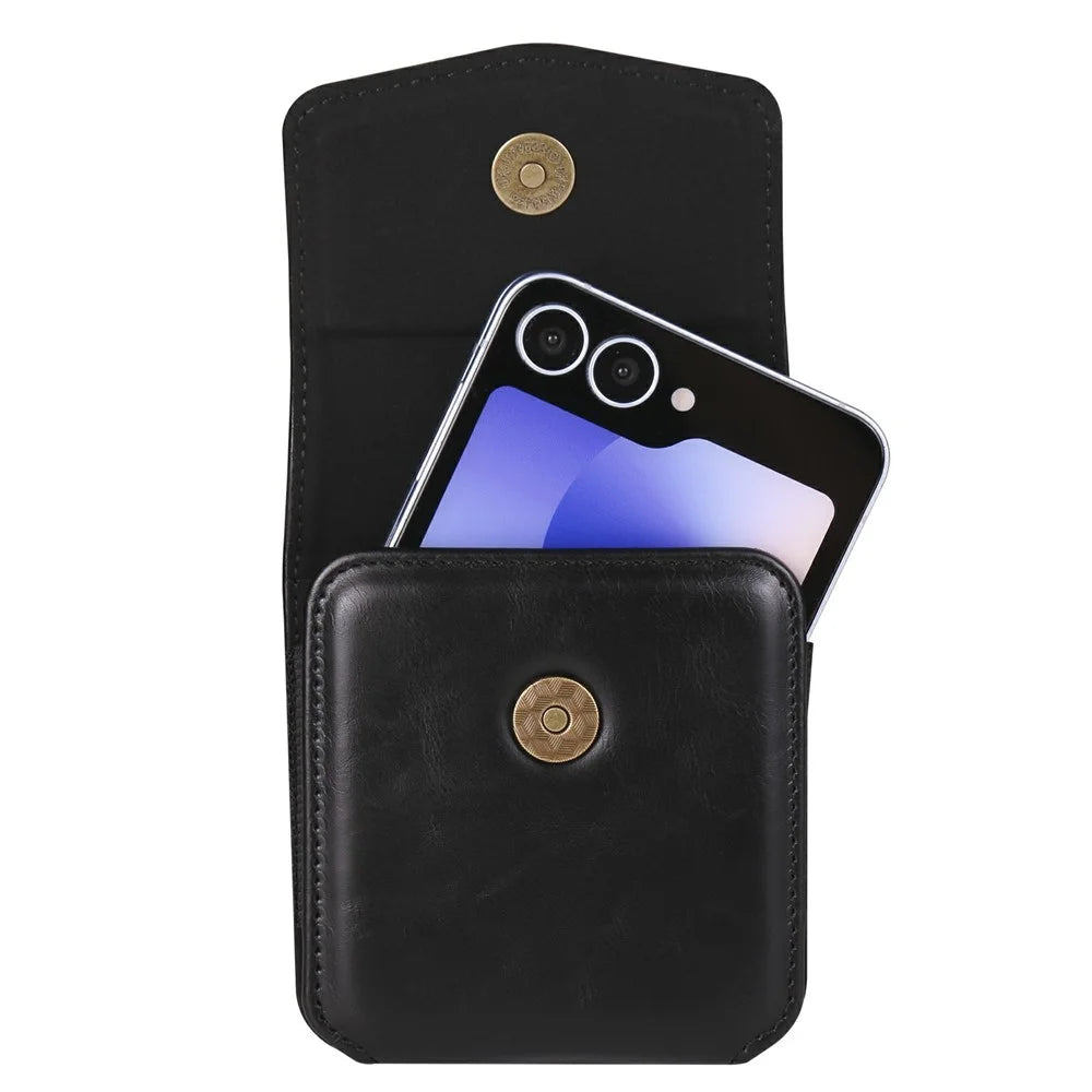 Universal Waist Pouch Foldable Smartphones Belt Holder with Elastic Band - Black - 3