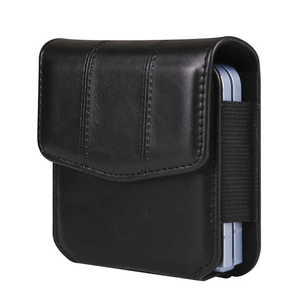 Universal Waist Pouch Foldable Smartphones Belt Holder with Elastic Band - Black - 4
