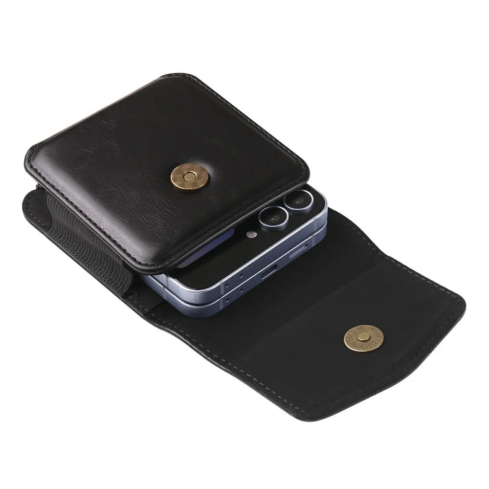 Universal Waist Pouch Foldable Smartphones Belt Holder with Elastic Band - Black - 7