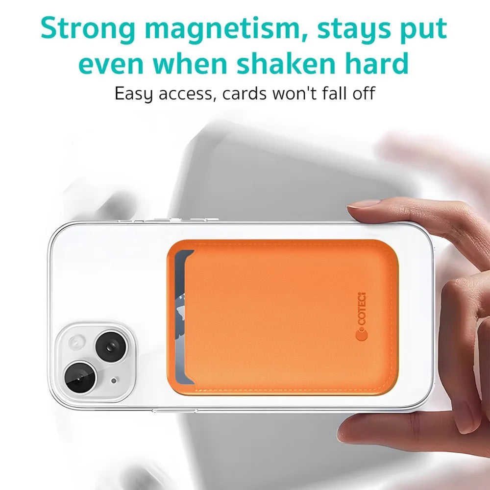 COTECI TR-052 Magnetic Card Holder Compatible with MagSafe Kickstand for Cell Phone Back Card Case - Navy Blue - 3