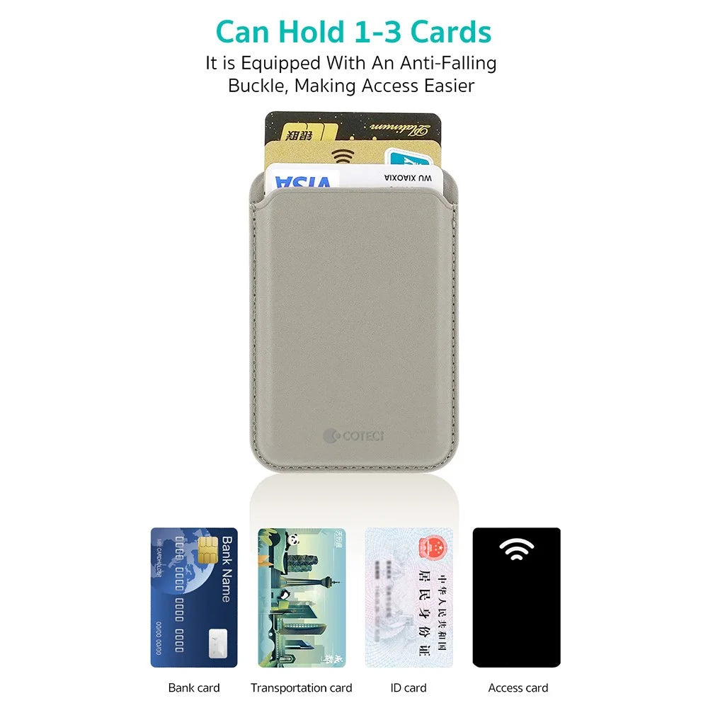 COTECI TR-052 Magnetic Card Holder Compatible with MagSafe Kickstand for Cell Phone Back Card Case - Navy Blue - 6