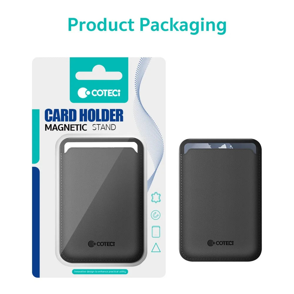 COTECI TR-052 Magnetic Card Holder Compatible with MagSafe Kickstand for Cell Phone Back Card Case - Navy Blue - 7