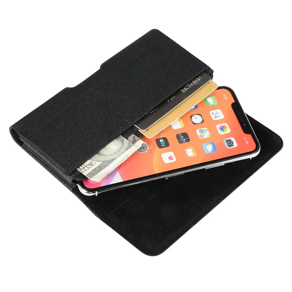 Universal 6.1 Inch Horizontal Nylon Phone Waist Bag Magnetic Closure Phone Pouch Belt Clip Holster - 4