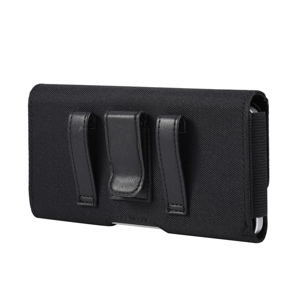 Universal 6.7 Inch Horizontal Nylon Phone Waist Bag Magnetic Closure Phone Pouch Belt Clip Holster - 3