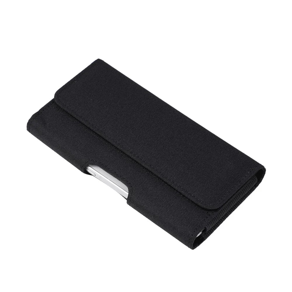 Universal 6.7 Inch Horizontal Nylon Phone Waist Bag Magnetic Closure Phone Pouch Belt Clip Holster - 7