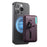 MC-W29 Strong Magnetic Phone Back Card Holder Silicone Card Pouch with Hidden Strap - Purple - 1