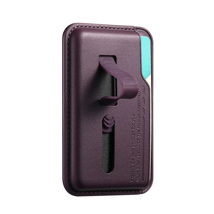 MC-W29 Strong Magnetic Phone Back Card Holder Silicone Card Pouch with Hidden Strap - Purple - 2