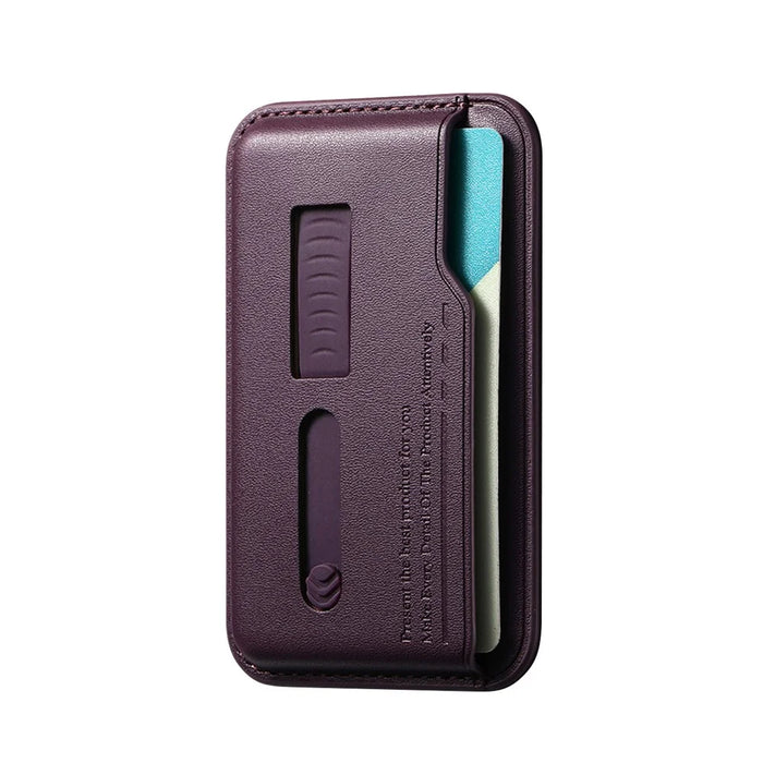 MC-W29 Strong Magnetic Phone Back Card Holder Silicone Card Pouch with Hidden Strap - Purple - 3