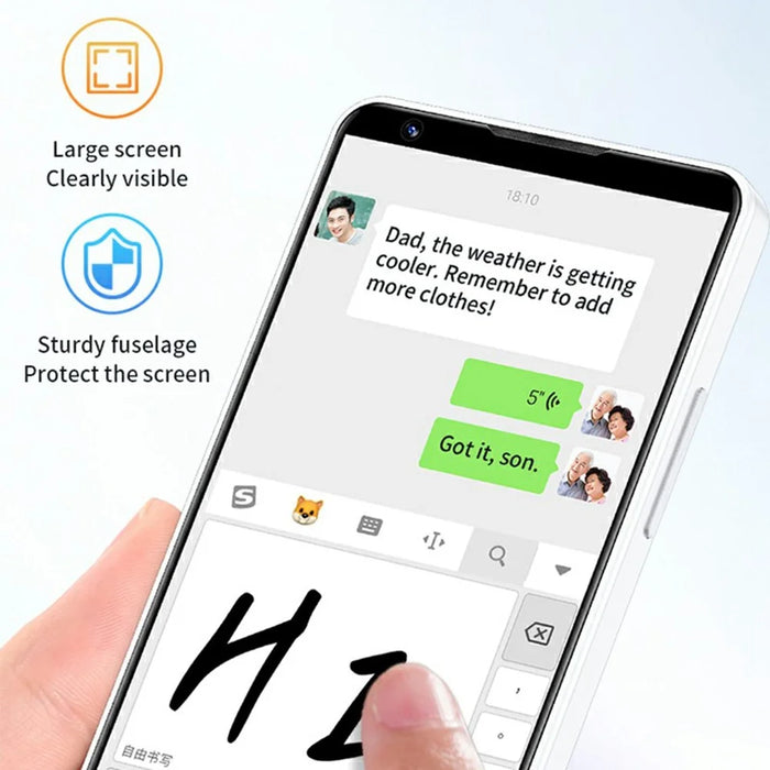DOOV R70 4 Inch Touch Screen Android 14 4G Smartphone 2600mAh Battery Keypad Cellphone, 6+128GB (without Camera) - White - 7