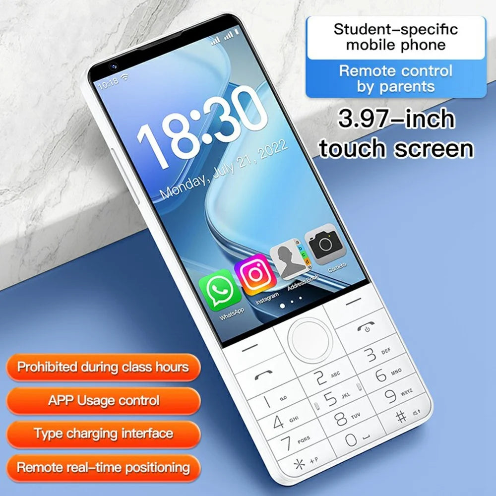 DOOV R70 4 Inch Touch Screen Android 13 4G Smartphone 2600mAh Battery Keypad Cellphone, 6+128GB (with Camera) - White - 2