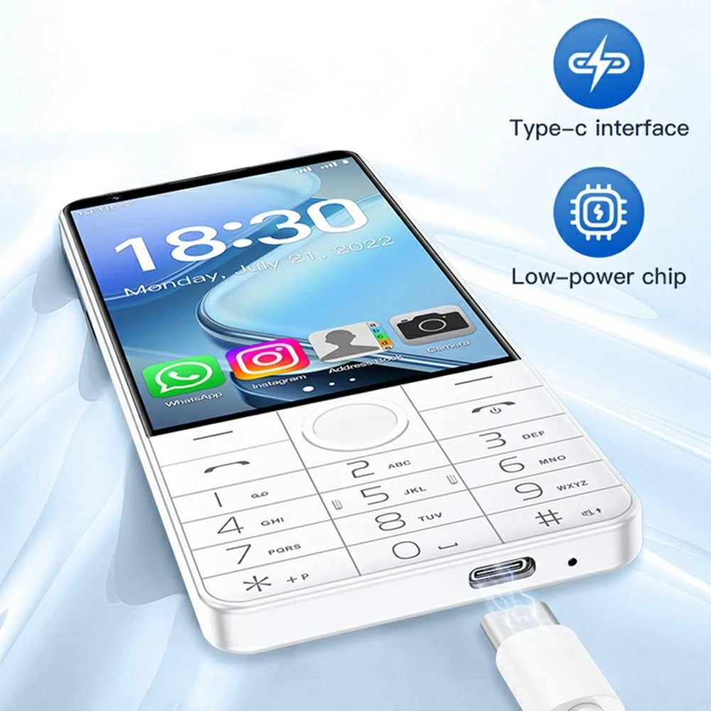 DOOV R70 4 Inch Touch Screen Android 13 4G Smartphone 2600mAh Battery Keypad Cellphone, 6+128GB (with Camera) - White - 7